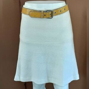 ANN TAYLOR WINTER WHITE WOOL BLEND A-LINE SKIRT SZ 12